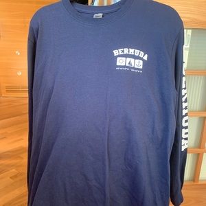Bermuda Long-Sleeved Navy Blue T-Shirt - Size: L